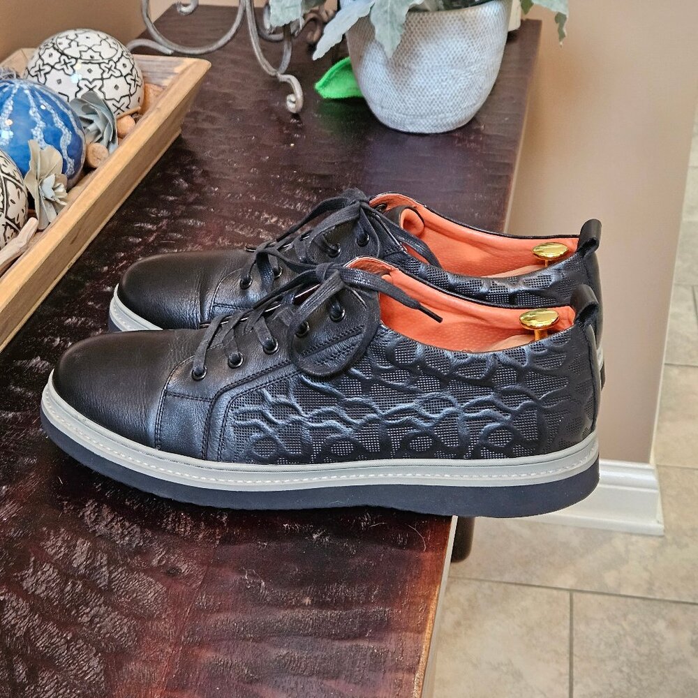 French Connection Men's Leather Oxfords, Black, Sz 13 - Picture 3 of 16